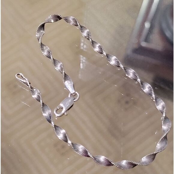 925 herringbone twist silver bacelet - Picture 4 of 10